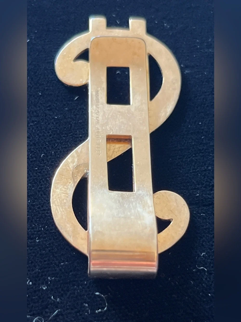 $ Symbol Money Clip Gold Tone in Gift Box